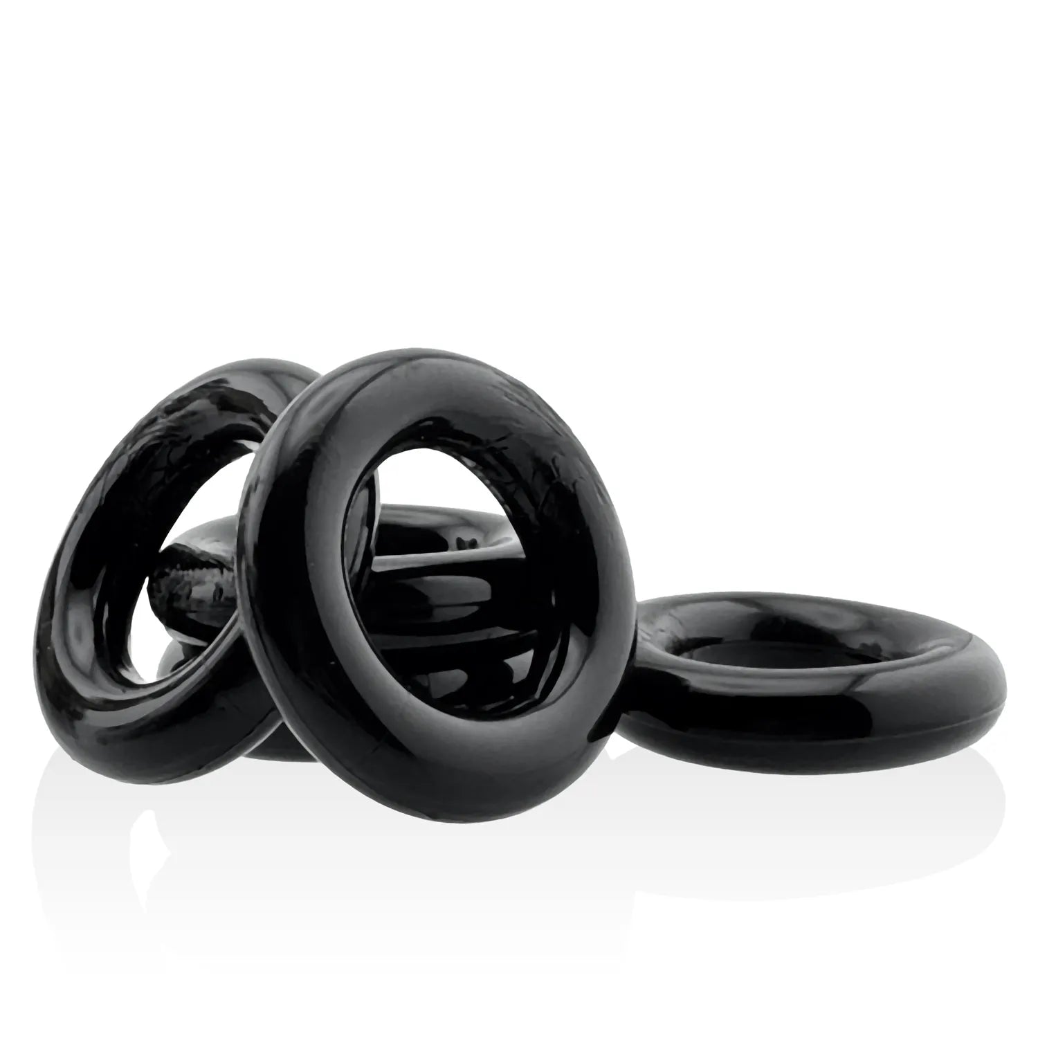 Jacker 5-Stack Five-Pack Tube Super-Strong Cockrings Black > Cock Ring > Sets