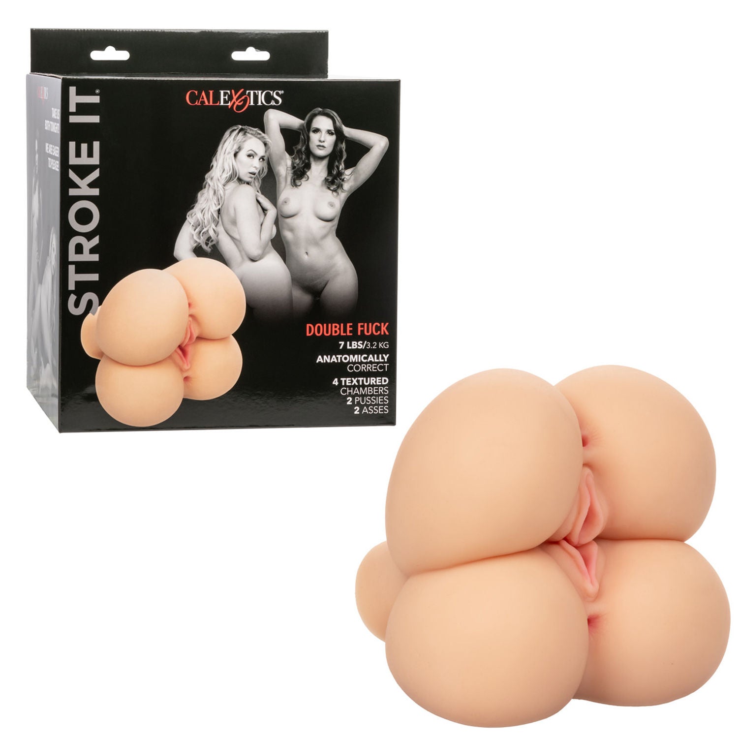 Stroke It Double-Sided Pussy and Ass Male Stroker Ivory Color Strokers - Manual