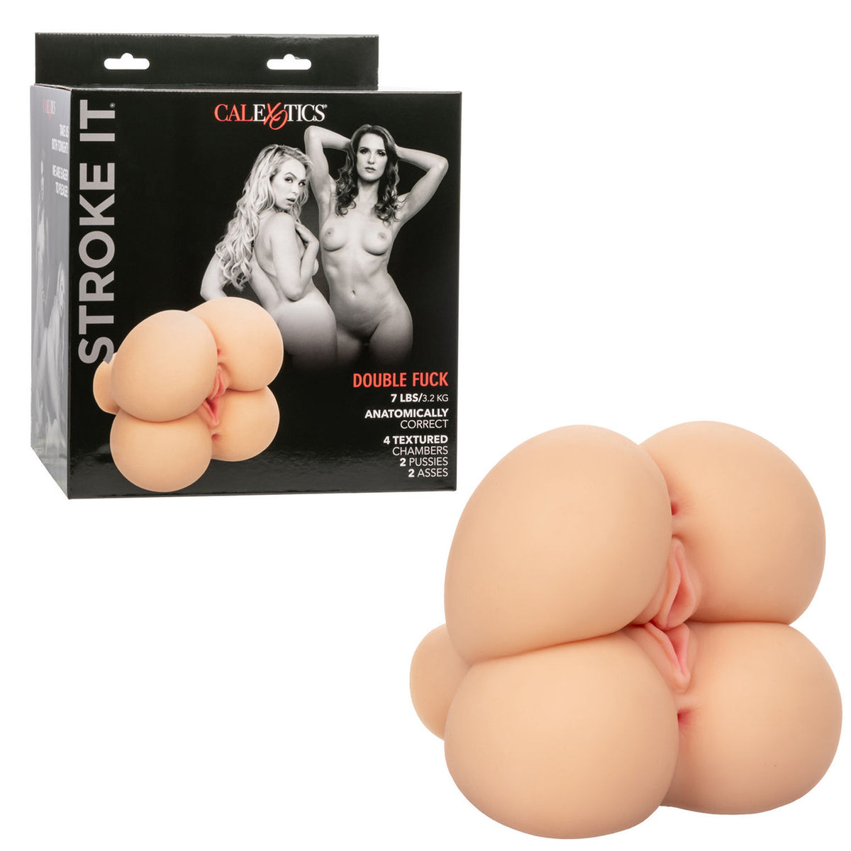 Stroke It Double Fuck (Ivory) – Heavy-Duty 7 lbs Lifelike Double-Stroker Sleeve > Sex Toys For Men > Masturbators > Manual