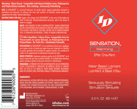 ID Sensation Warming Liquid Lubricant 2.2 Ounce for Enhanced Intimacy Default Title Water Based Lube