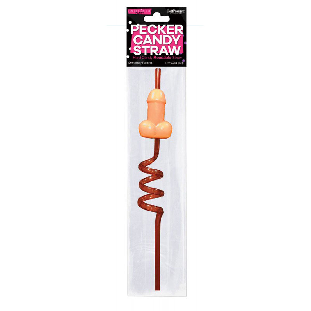 Reusable Strawberry Flavored Pecker Hard Lollipop Straw Multi Party Supplies