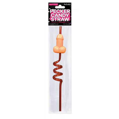 Reusable Strawberry Flavored Pecker Hard Lollipop Straw Multi Party Supplies