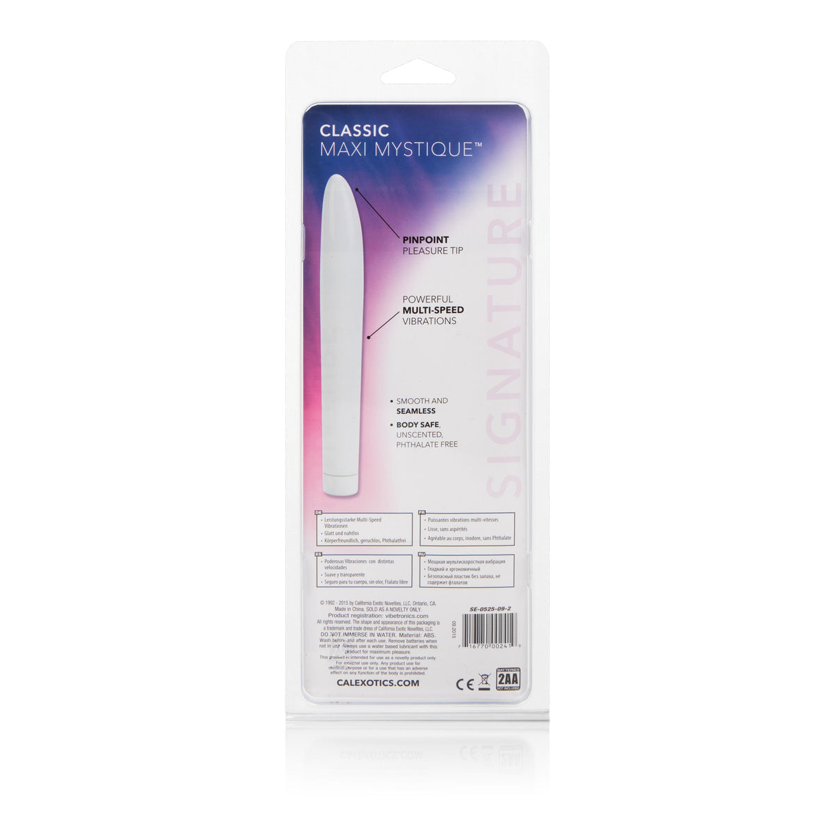 CalExotics Classic Slender White Vibrator Sleek and Powerful > Vibrators > Standard Vibrators