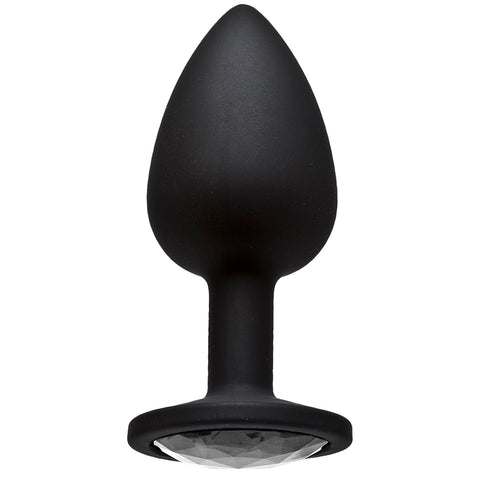 Booty Bling Small Silver Anal Plug With Gemstone Accent > Anal Range > Jewel Butt Plugs