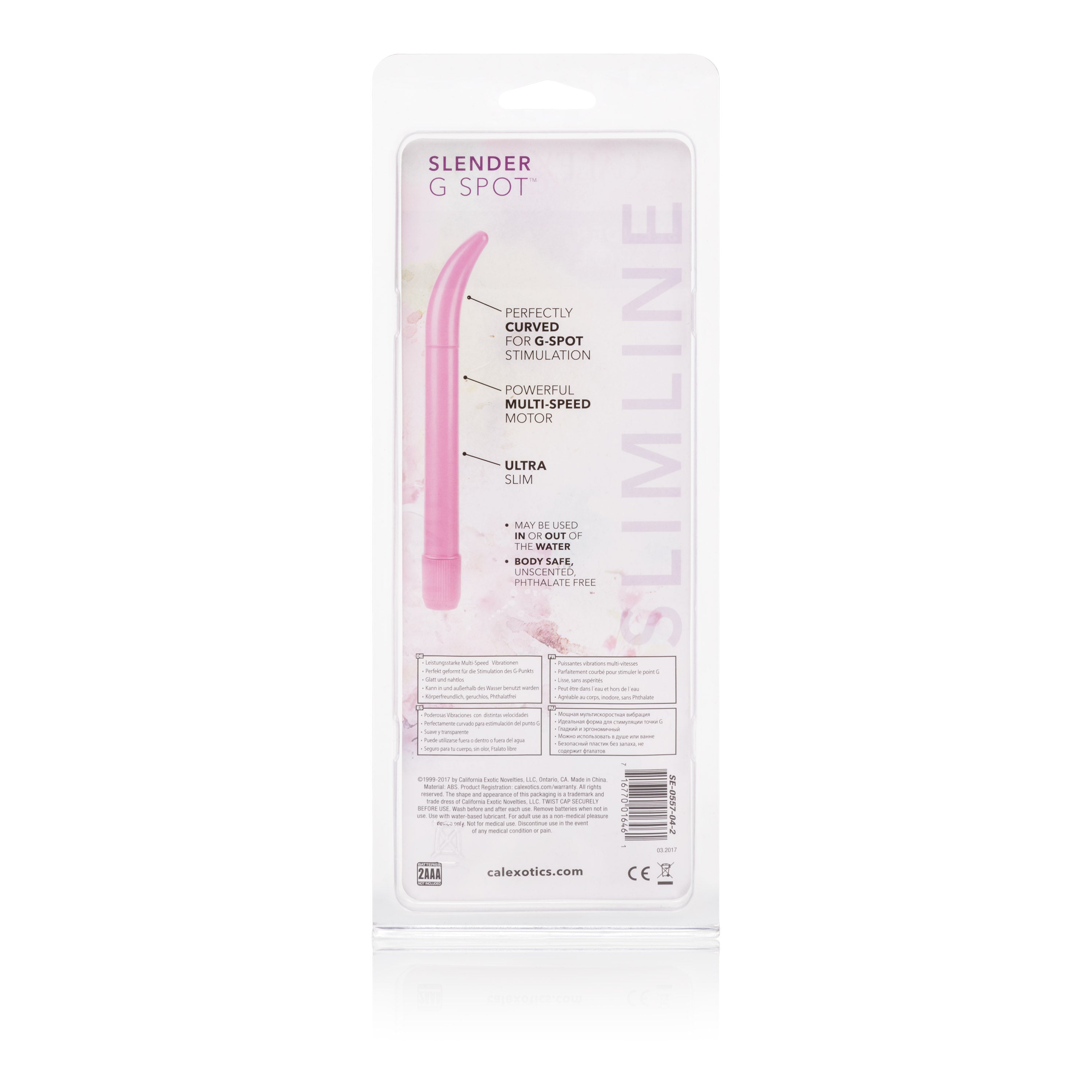 CalExotics Pink Slender 7 Inch G-Spot Massager Vibrator Vibrators - G Spot