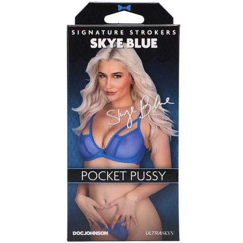 Signature Skye Blue Ultraskyn Pocket Pussy Stroker Vanilla Default Title Strokers - Celebrity