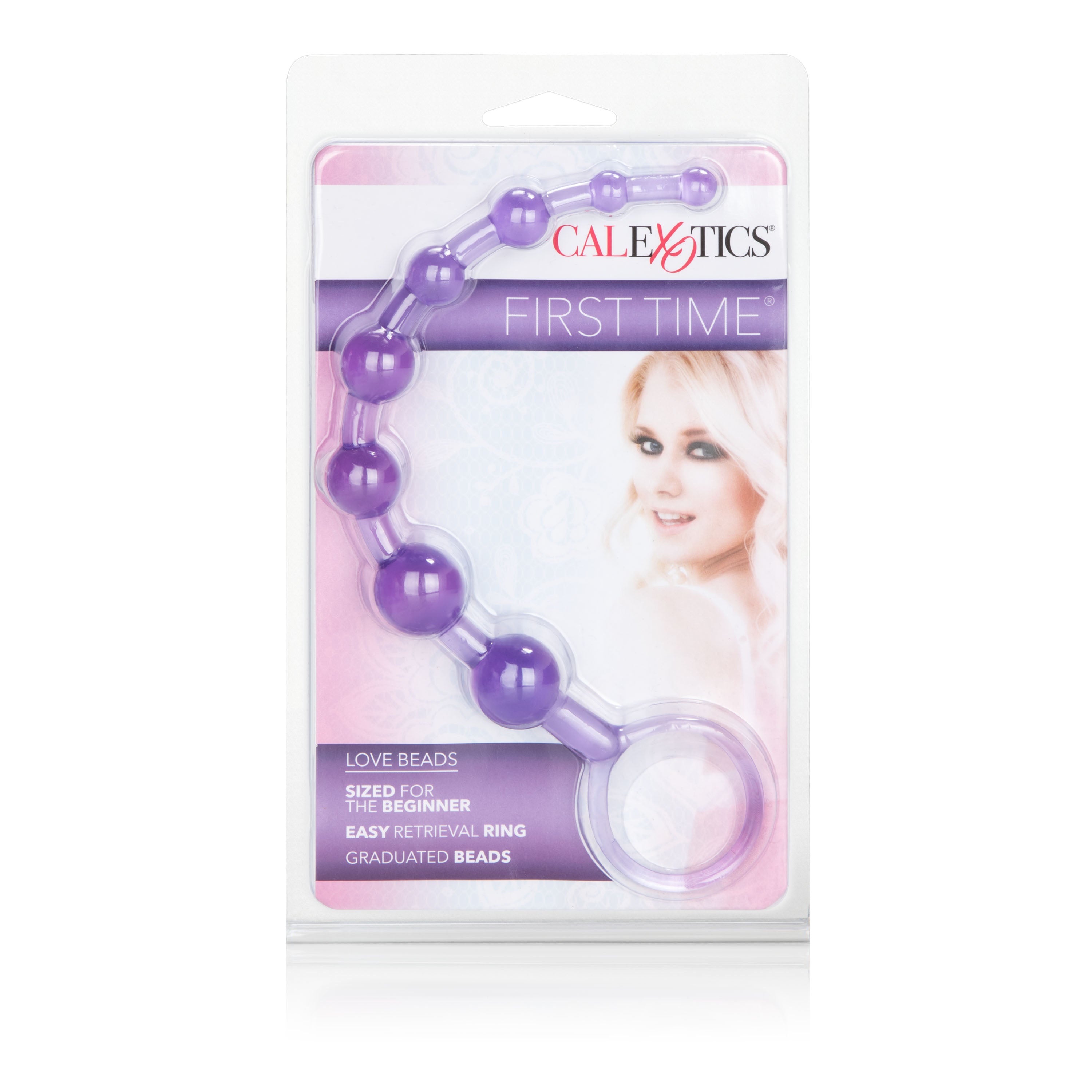 First Time Love Beads Purple Slim Graduated Flexible Anal Beads with EZ Retrieval Ring Purple > Anal Range > Anal Beads