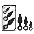 Luxe Night Rimmer Anal Training Kit with Three Black Plugs > Anal Range > Butt Plug Kits