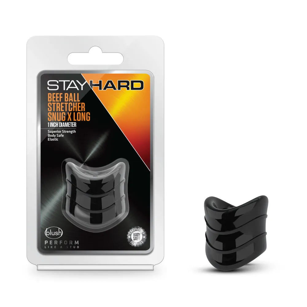 Stay Hard Beef Ball Stretcher Snug X Long 1 Inch Diameter Ball Stretcher > Sex Toys For Men > Ball Stretchers