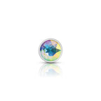 Cheeky Charms Silver Round Butt Plug with Clear Iridescent Jewel Small > Anal Range > Jewel Butt Plugs