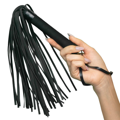 Nocturnal Collection Black Flogger for Sensory Bondage Play Whips & Paddles