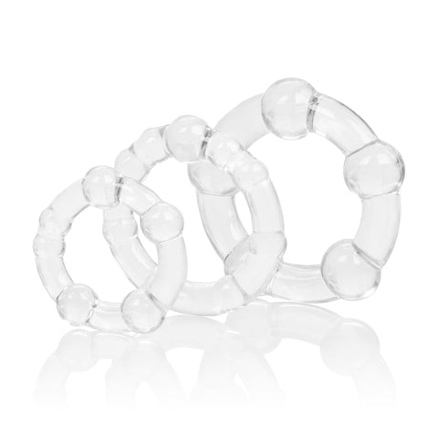 CalExotics Island Rings Clear Stretchy Erection Enhancer Rings - Small, Medium, Large Sizes COCK RINGS