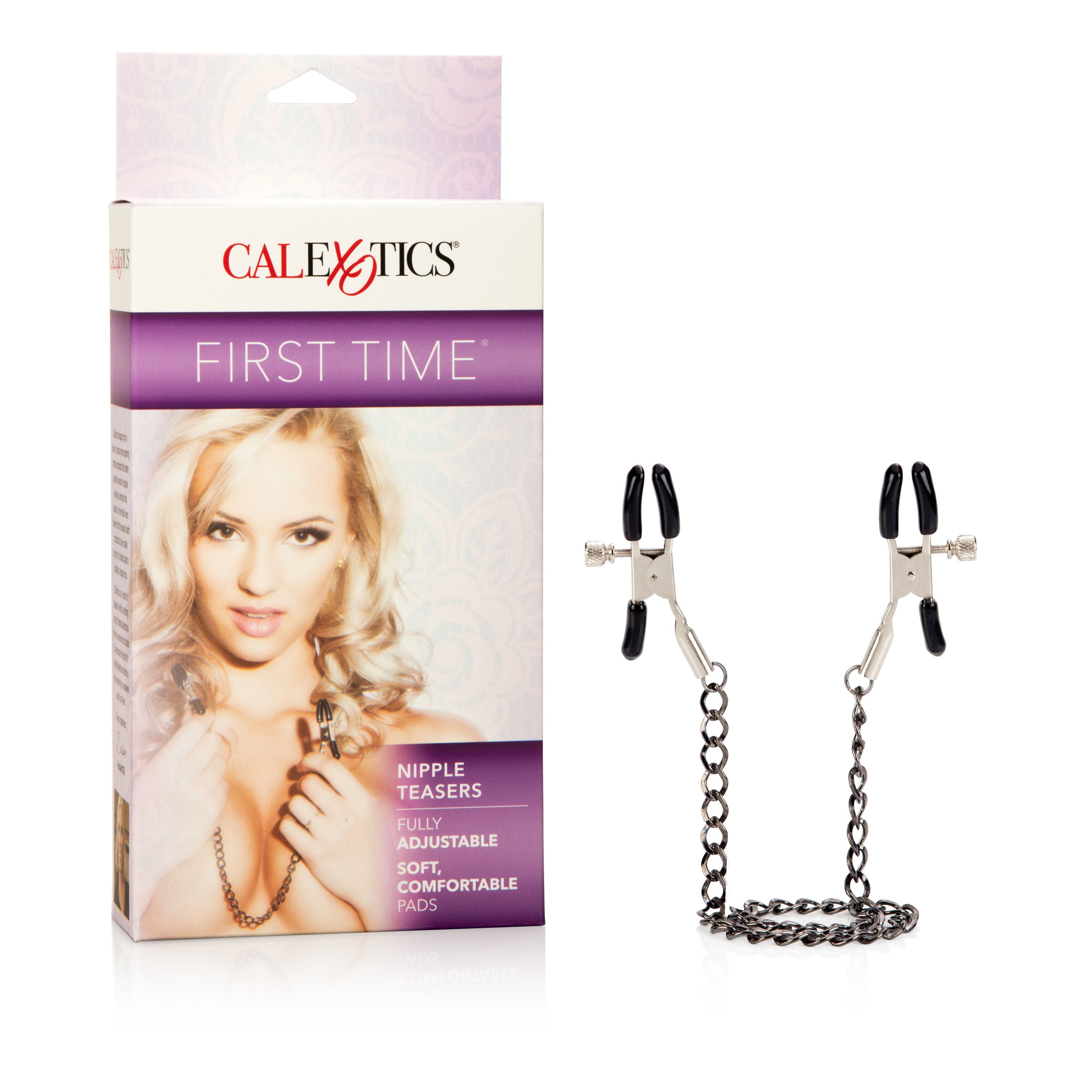 First Time Fetish Adjustable Nipple Clamps with Soft Pads > Bondage Gear > Nipple Clamps