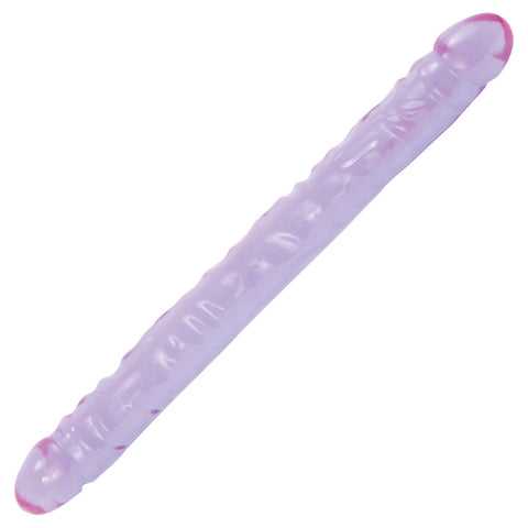 Crystal Jellies 18 Inch Double Dong (Clear) – Clear Double-Ended Dildo Purple Double Dongs