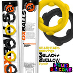 Gearheads 5 Pack Spinner Rings (Black Vapor) – Stretchy Silicone Cock Rings Yellow > Cock Ring > Sets