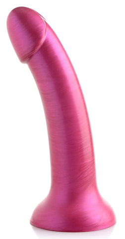 G-Tastic 7 Inch Metallic Pink Silicone Dildo with Suction Base Dongs Realistic