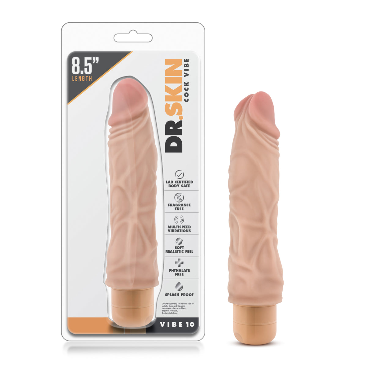 Dr Skin Cock Vibe 10 8.5 Inch Vibrating Cock in Beige Beige > Vibrators > Realistic Vibrators