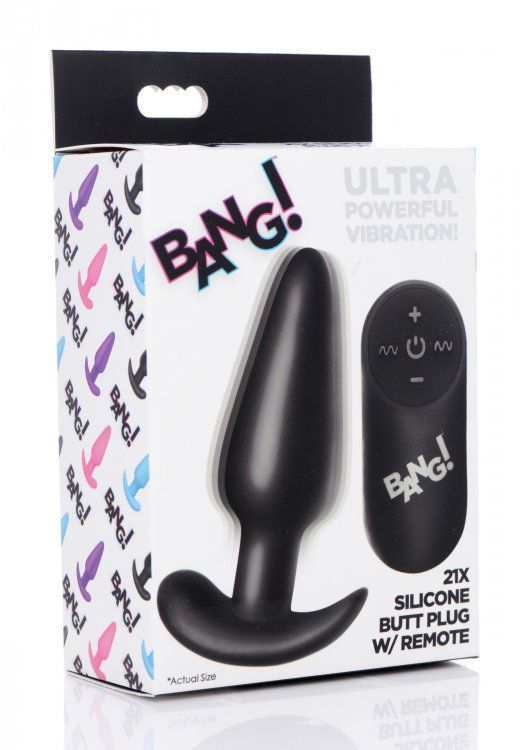 Silicone Butt Plug (Black) – Remote-Controlled 21X Vibrating Butt Plug > Anal Range > Vibrating Butt Plugs