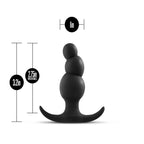 Anal Adventures Platinum Stacked Silicone 3.2 Inch Anal Plug Black > Anal Range > Butt Plugs