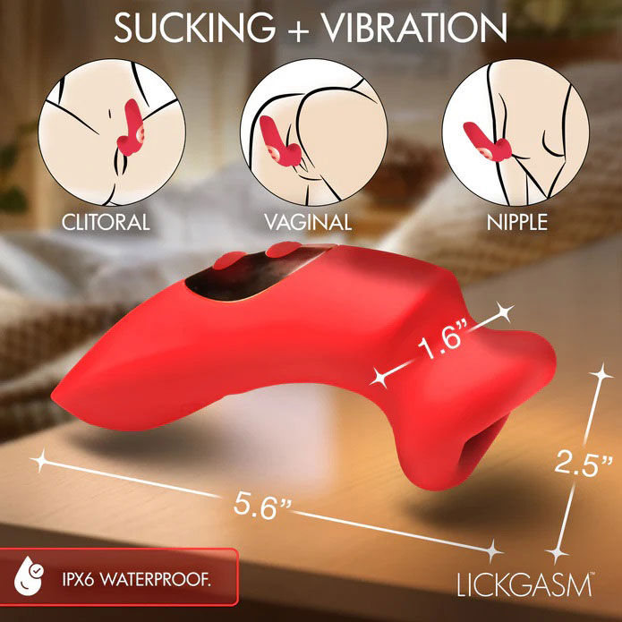 Plump Kiss (Red) – Sucking and Vibrating Clitoral Stimulator Red > Sex Toys For Ladies > Air Pulsation