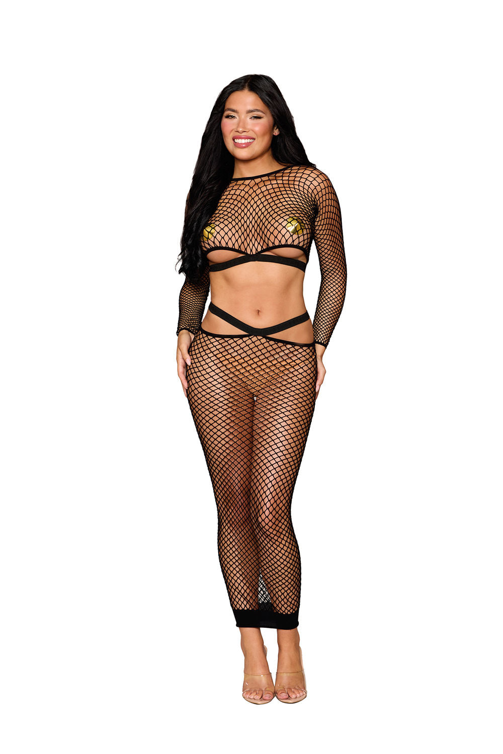 Black Bralette and Maxi Skirt Erotic Lingerie Set One Size Black > Clothes > Dresses and Chemises