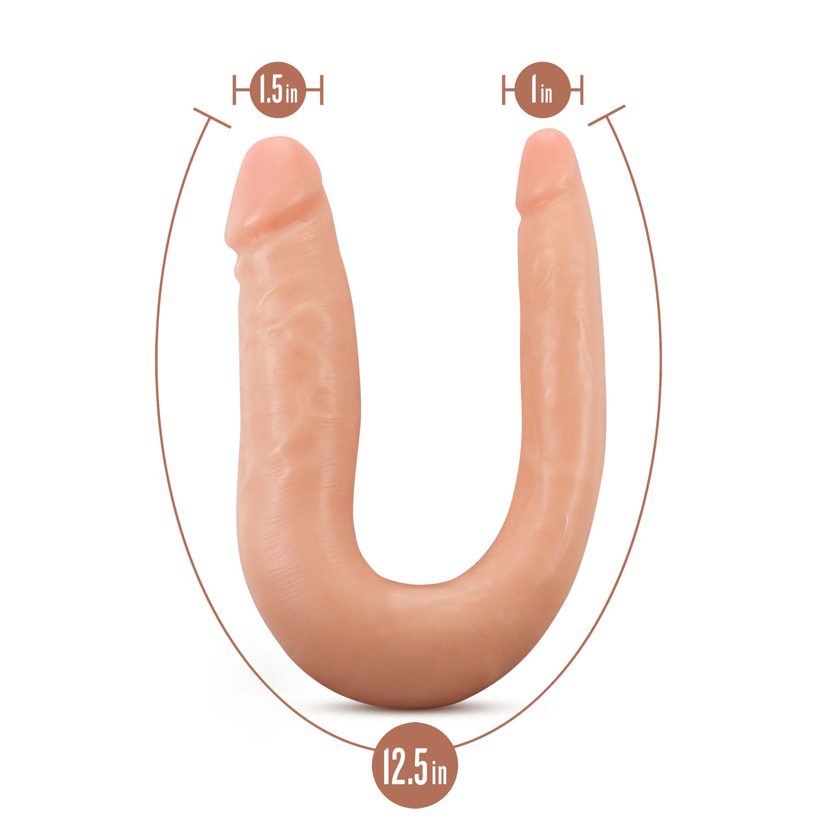 Dr. Skin Mini Double Dong 12.5" – Soft Flexible - Beige > Dildos > Double Dildos