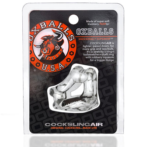 Oxballs Cocksling Air Clear Cock Ring Ball Stretcher Toy Clear COCK RINGS Sling