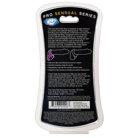Pro Sensual Silicone Tear Drop Ball Sling Cock Ring Enhancer COCK RINGS Sling