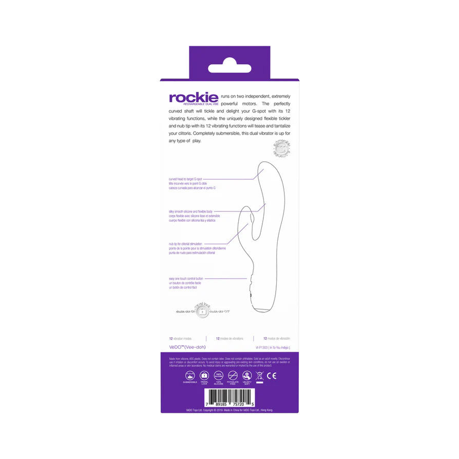 Rockie Dual 8.66 Inch Rechargeable Rabbit Vibrator with G-Spot and Clitoral > Vibrators > Ladies > Rabbit