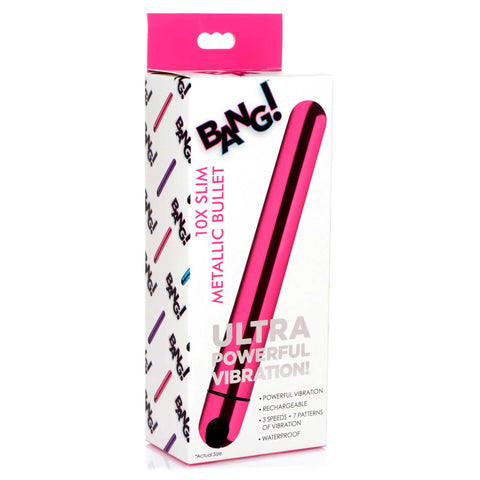 Slim Metallic Pink Bullet Vibrator USB Rechargeable Adult Toy BULLETS
