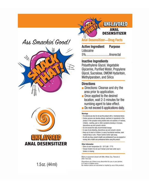 Smack That Anal Desensitiser Unflavoured 44 ml Tube Default Title Anal Lubricant