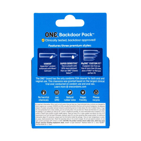 One Backdoor 3 Count Condoms > Essentials > Condoms