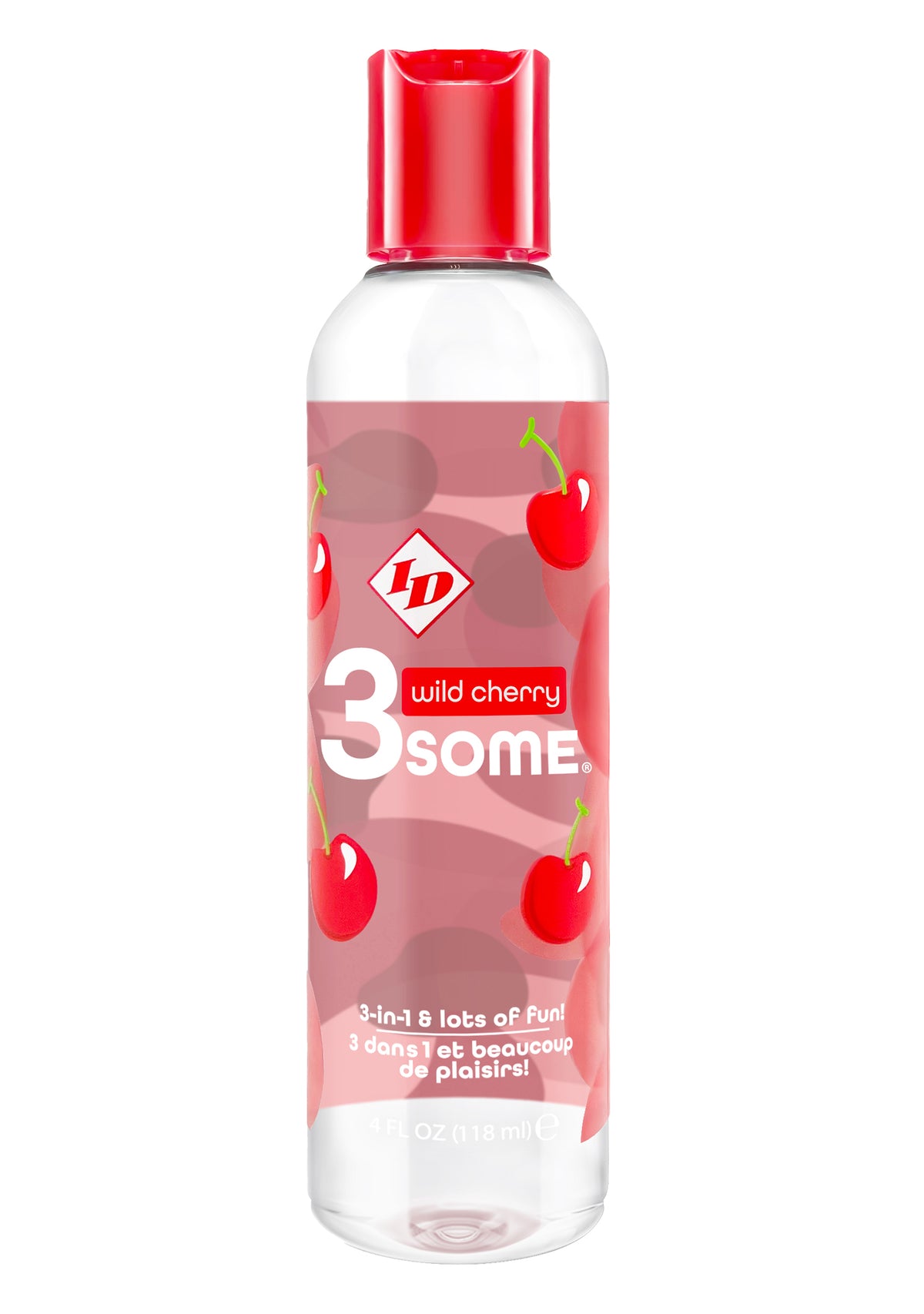 ID 3some Wild Cherry 3 in 1 Flavored Lubricant 118ml – Sugar-Free Personal Lubricant > Lube > Flavoured