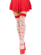 Leg Avenue Polka Dot Sheer Mushroom Thigh High Stockings White One Size > Clothes > Hosiery > Stockings