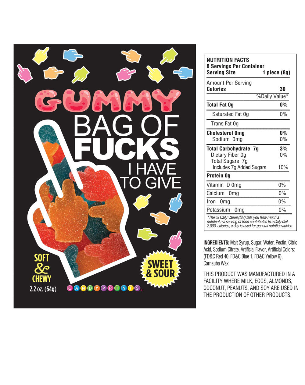 Bag of Fucks I Have to Give Sour Gummy Candy – 2.2oz Bag Default Title Edible