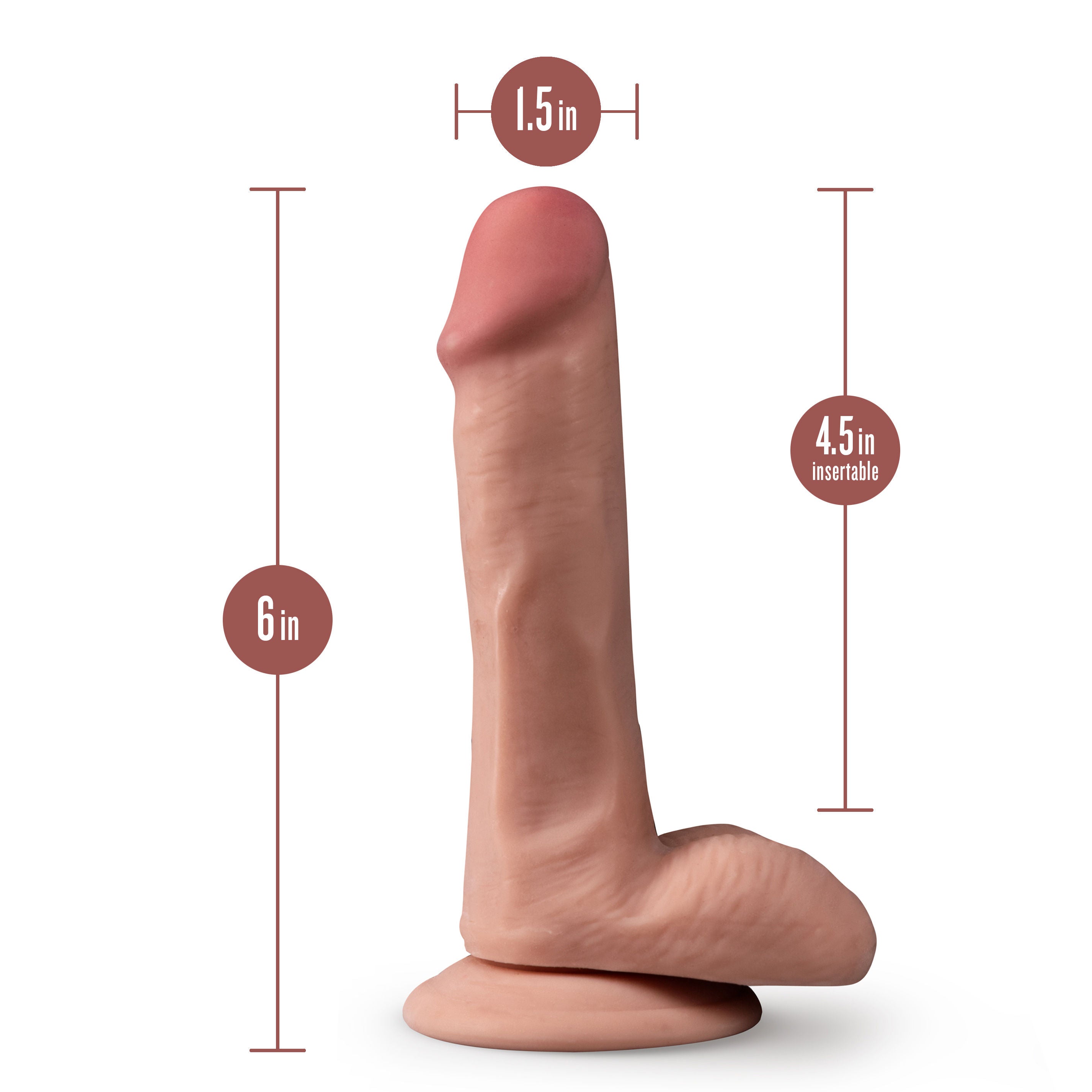 Dr Skin Plus 6 Inch Posable Realistic Dildo with Balls Vanilla Dongs Realistic