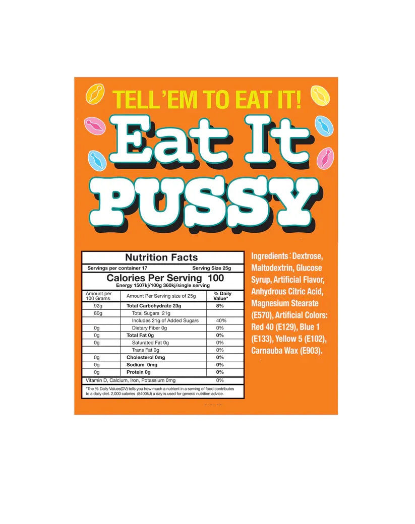 Eat It Pussy – 3oz Vagina-Shaped Candy Bag > Novelties > Candy & Edible Items
