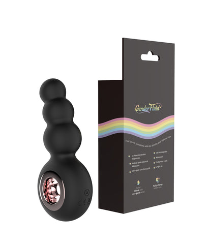 Gender Fluid Quiver Anal Ring Vibrator Black Silicone Toy Butt Plugs - Vibrating