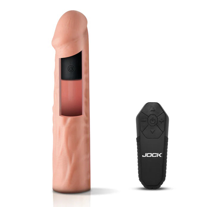 Jock Enhancers 1.5 Inch Vibrating Penis Extension with Remote Medium > Sex Toys For Men > Penis Sleeves