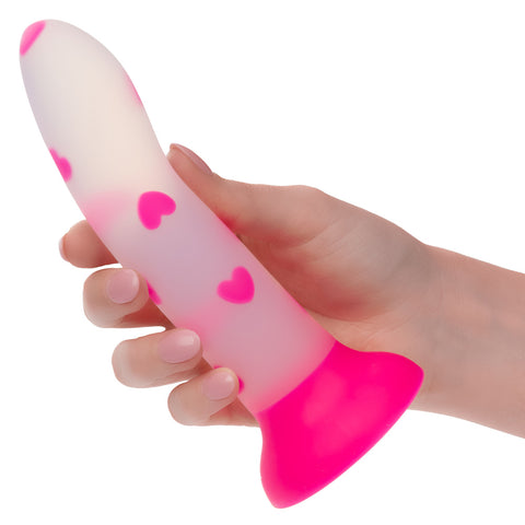 Glow Stick Heart Pink Bendable Silicone Dildo for Adults DONGS
