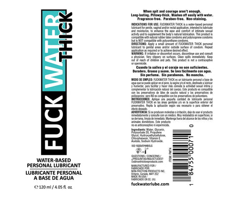 Fuck Water Thick 4oz Clear Water Based Lubricant Clear > Lube > Water Based