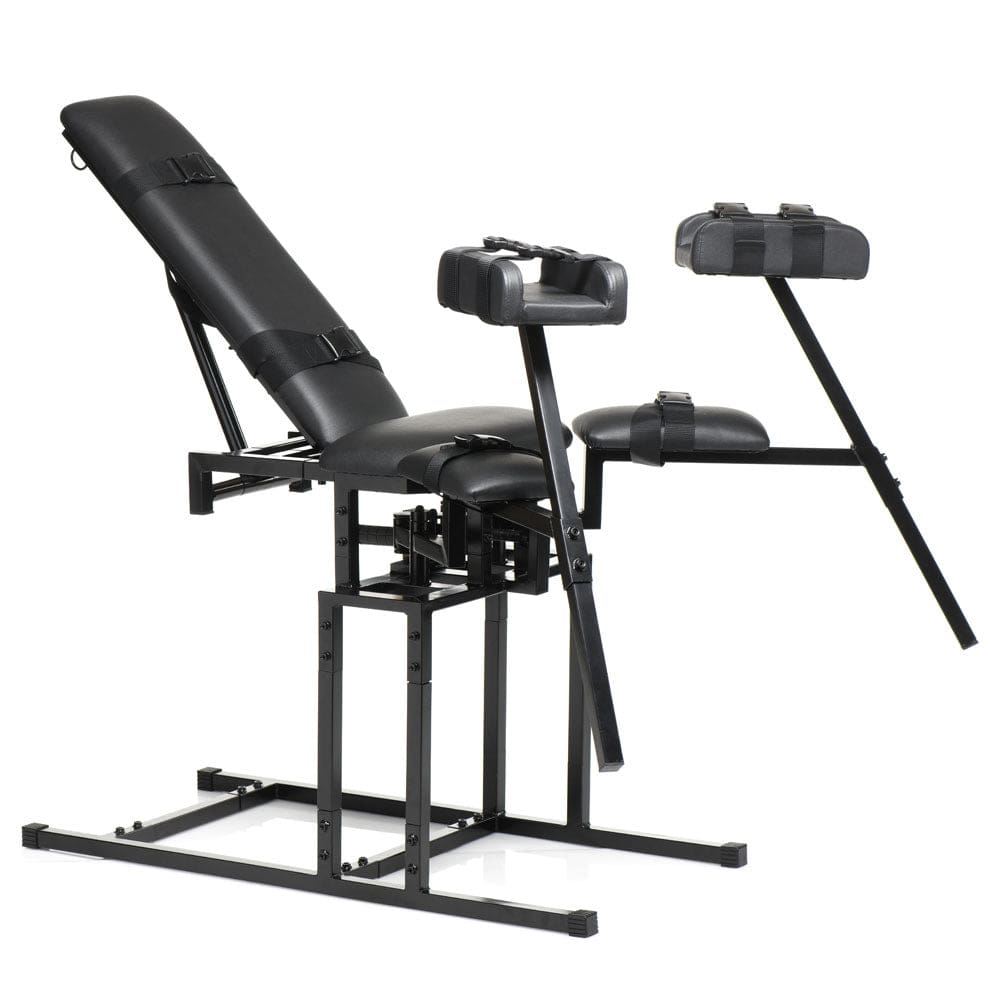 XR Brands BONDAGE-TOYS Black Master Series Leg Spreader Obedience Chair 848518051523