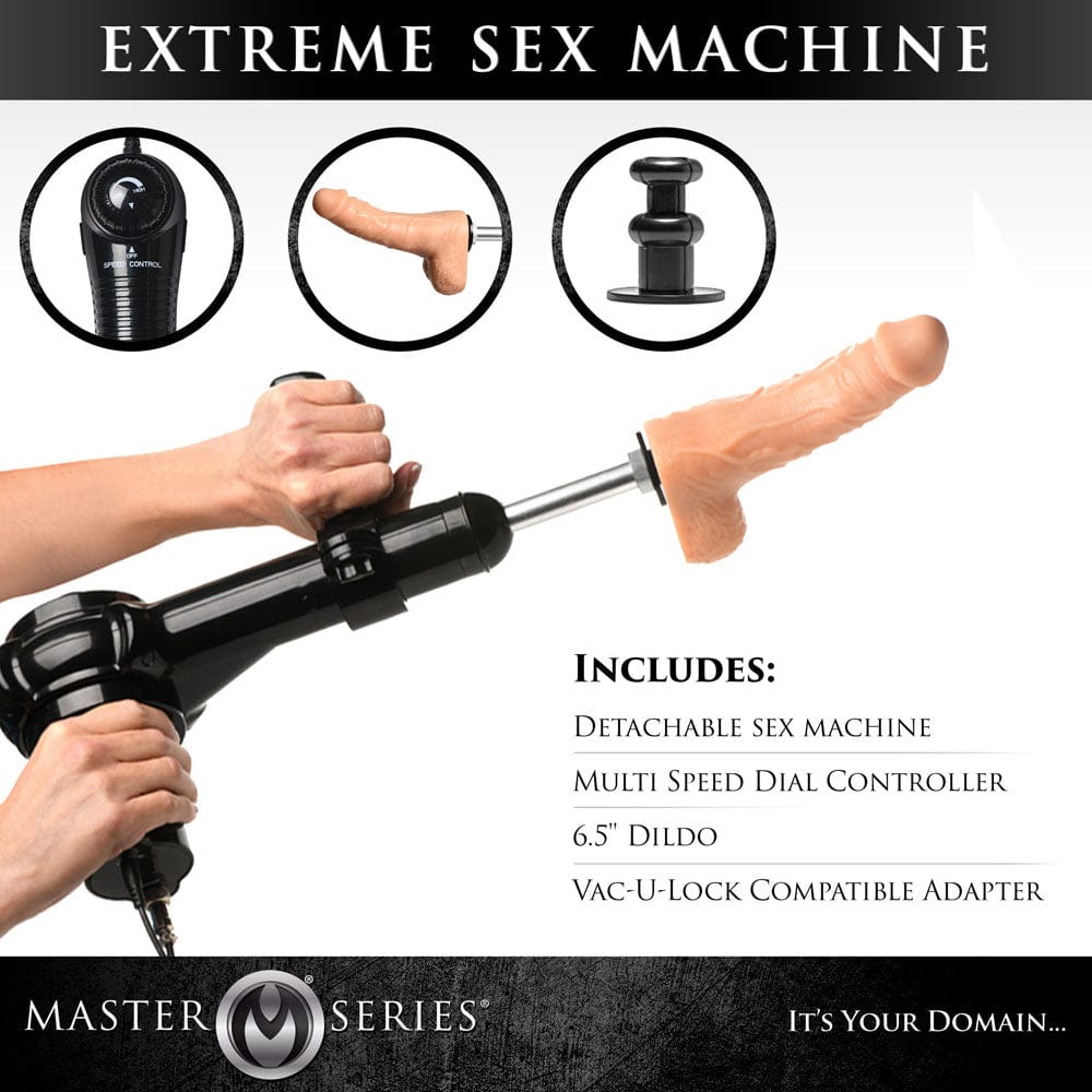 XR Brands BONDAGE-TOYS Black Master Series Ultimate Obedience Chair with Sex Machine 848518051530
