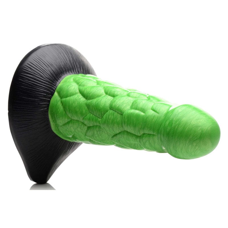 XR Brands DONGS Green Creature Cocks Radioactive Reptile Thick Scaly Silicone Dildo 848518046055