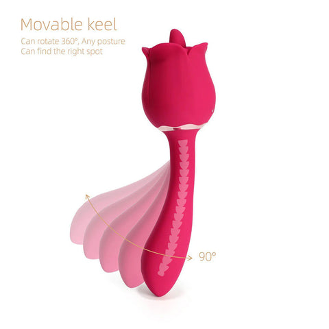 Rhea Rose Clit Licking Tongue Vibrator and G Spot Massager Suction Stimulator