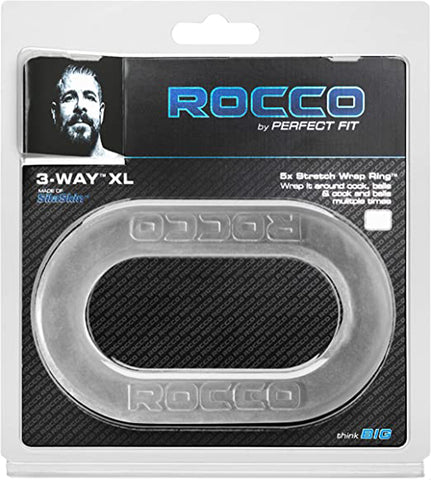 Rocco 3-Way XL Wrap Ring Clear Cock and Ball Sex Toy Clear COCK RINGS