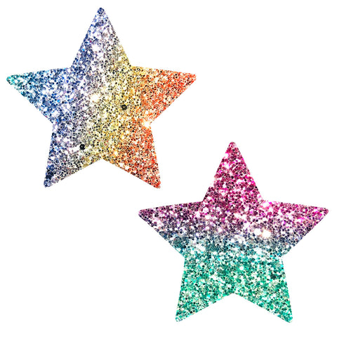 Super Sparkle Rainbow Glitter Starry Nights Nipztix Pasties Pasties