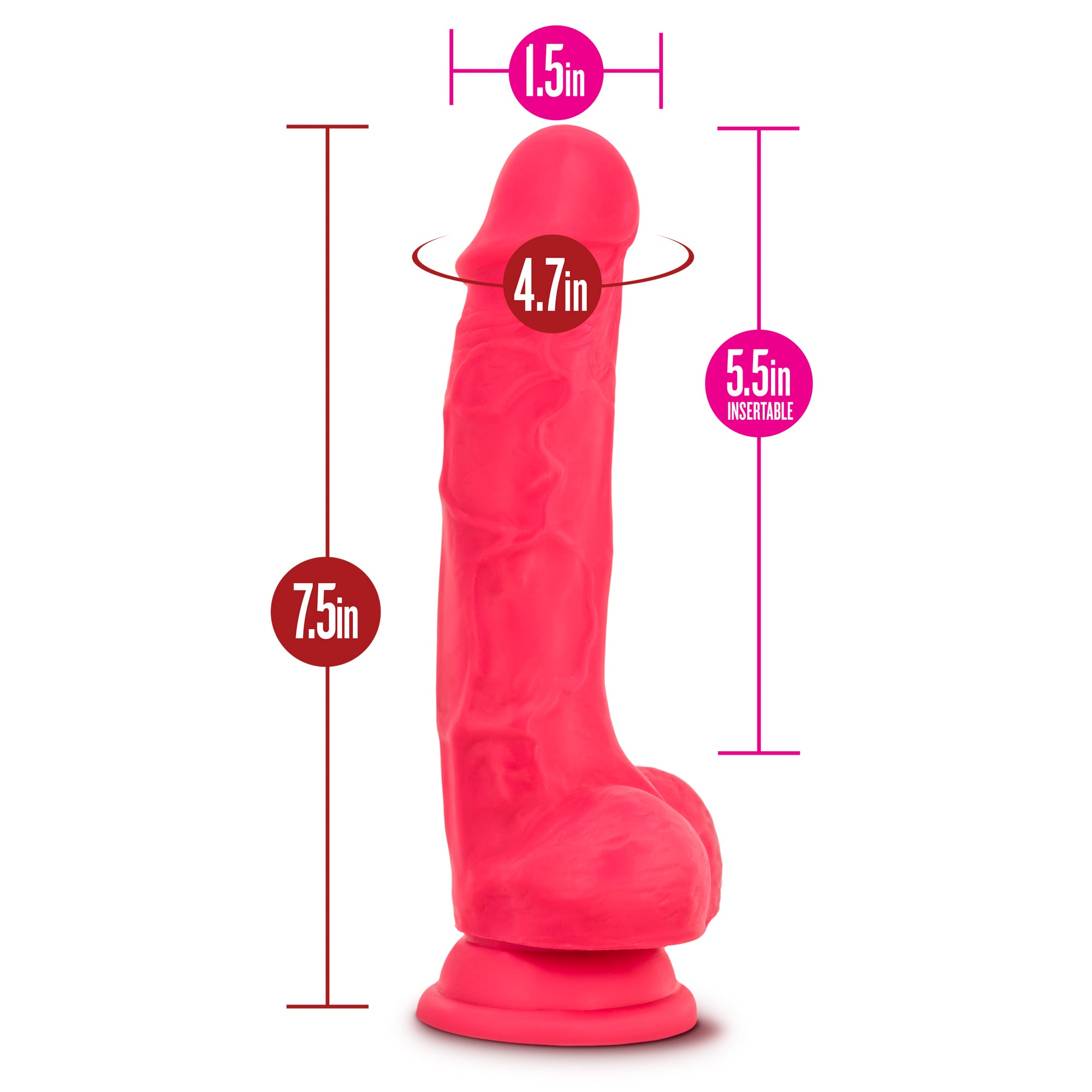 Ruse Hypnotize Cerise Dildo 7.5 Inch Realistic Toy DONGS