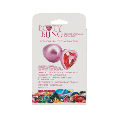 Booty Bling Metal Heart Plug (Pink) – Medium Metal Butt Plug > Anal Range > Jewel Butt Plugs