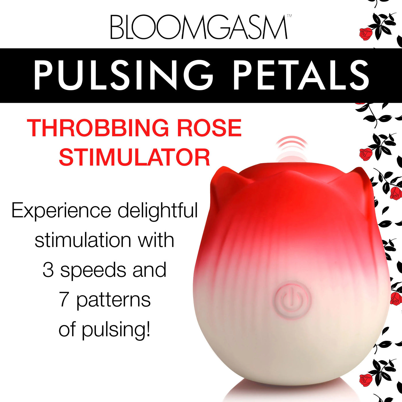 Pulsing Petals Throbbing Rose Wireless Clitoral Stimulator Pink Rose Stimulators